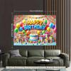 2D Alles Gute zum Geburtstag Hintergrund, Bunte Ballon-Szene Hintergrund für Geburtstagsparty Dekoration
