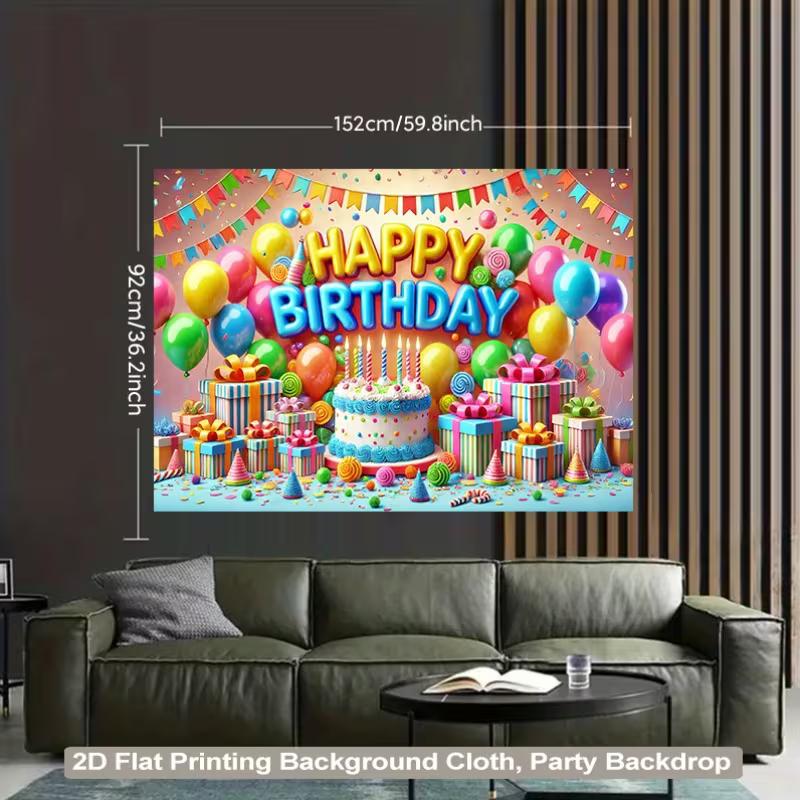 2D Alles Gute zum Geburtstag Hintergrund, Bunte Ballon-Szene Hintergrund für Geburtstagsparty Dekoration