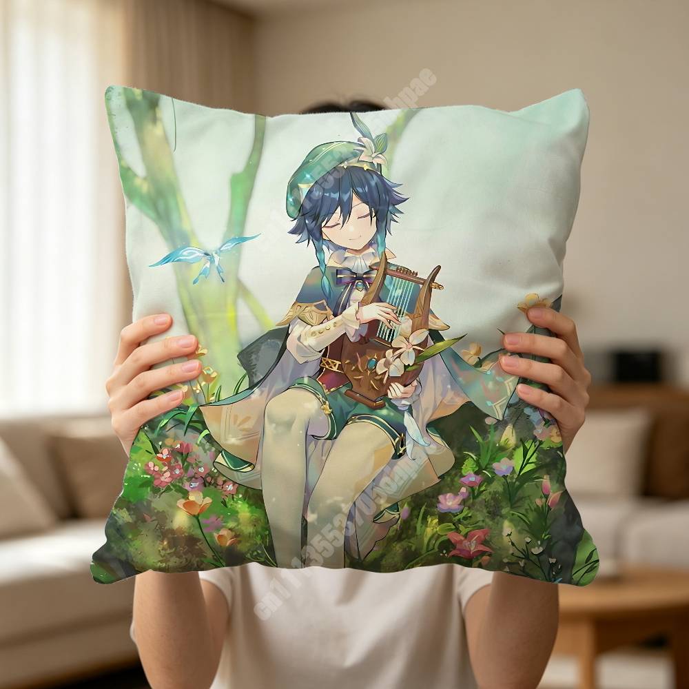Venti Genshin Impact Pillow Cover Sofa Couch Cushion Case Creative Workspace Accent Home Decor