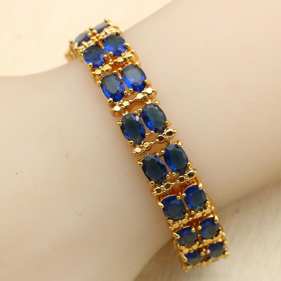 Blaues Halbedelstein-Dubai-Armband für Frauen Hochzeit Geburtstags-Schmuck