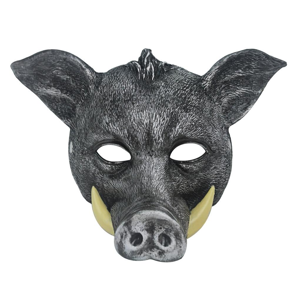 3D Realistic Wild Boar Face Mask PU Foam Pig Face Cover Dress Up Party Animal Cosplay Rave Mask Halloween Masquerade Party Props