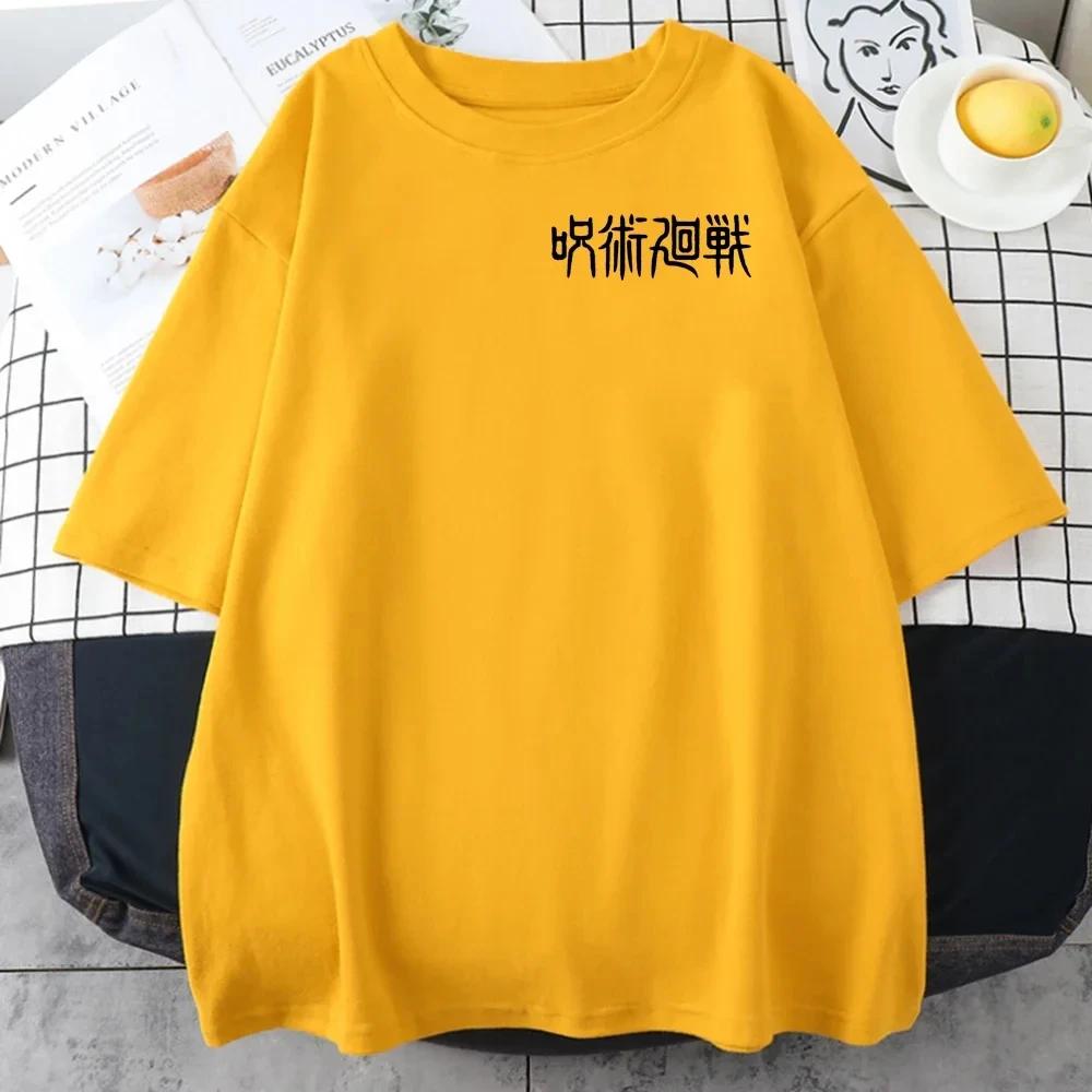 Sommar Herr T-shirt Jujutsu Kaisen Grafiskt Tryck Mode Harajuku 2024 Kläder Orsak och Verkan Dam Y2K Toppar T-shirt