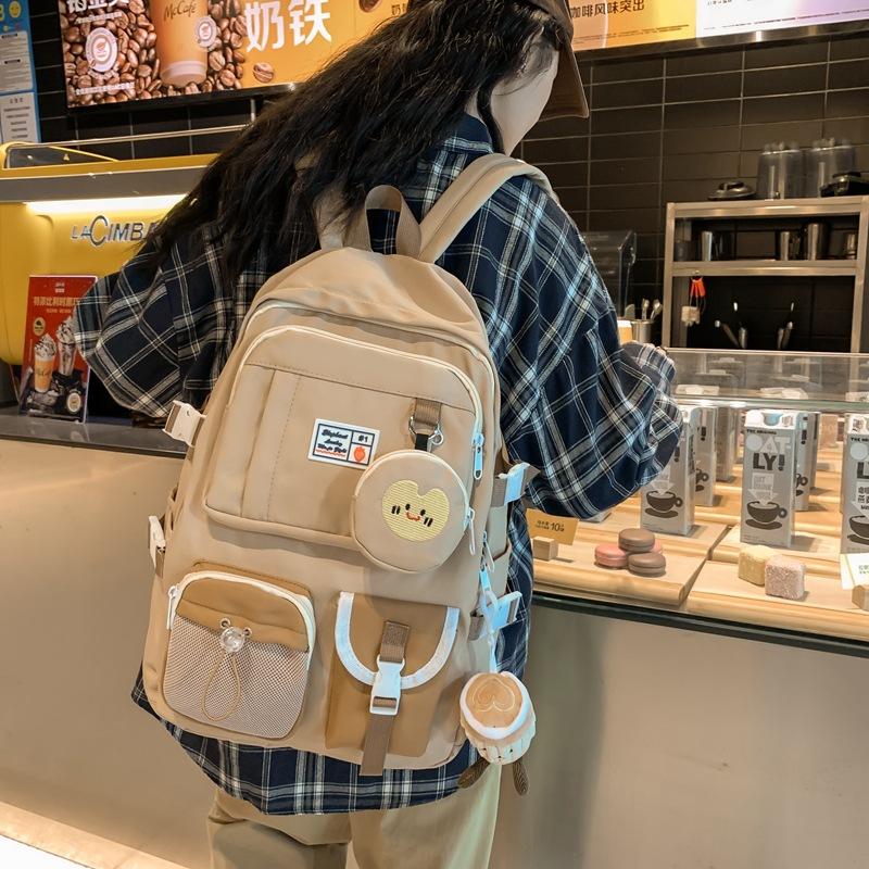 A Large Capacity Korean Style Instagram Trendy Schoolbag for Junior and Senior High School Girls A Lightweight Travel Backpack