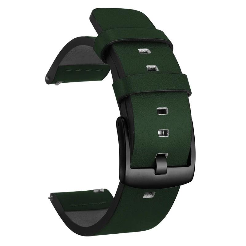 NEW 20/22mm Watch band Quick release Leather Strap for Samsung Galaxy Watch 3 Active2 40 44mm huawei watch gt2 WatchBand 18 24mm
