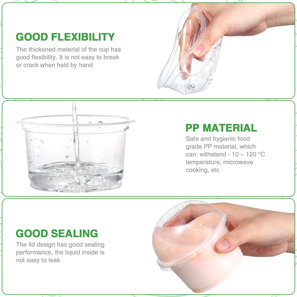 50 de bucăți de unică folosință pentru desert, suport pentru cupcake, cești pentru parchet, iaurt de birou cu capac, fructe