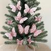 5-7cm Butterfly Christmas Decoration Plastic Feather Colorful Simulation Butterfly Pendant Handmade with Clip