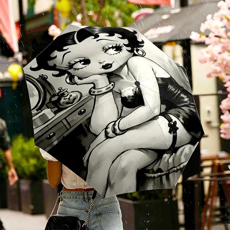 doll Print Umbrella Automatic Opening/ Closing - Portable Foldable Design - Daily use for Travel/Outdoor - Gift for Birthday