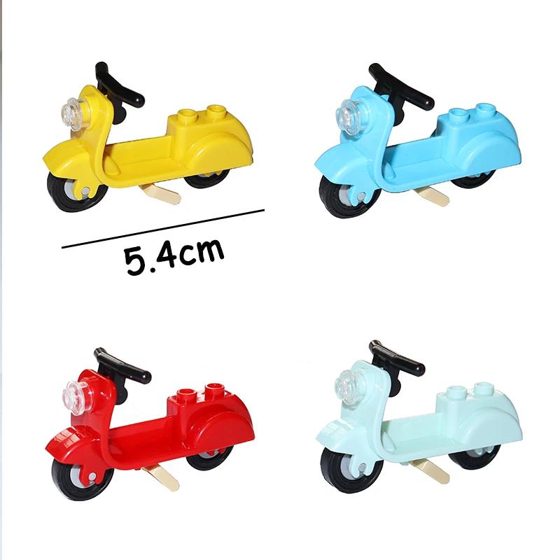 Non-Toxic Building Block Moc Bricks Chrome Bike Bicycle Scooter Model Little Sheep Motorcycle City Traffic Bicycle Motor Vehicle Car