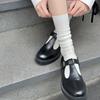 Double Needle Calf Socks Ultra-Thin Stacking Socks Wind Blogger With The Same Soft Korean Vertical Striped Ballet Shoes