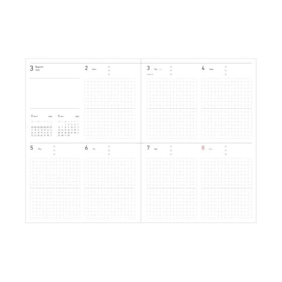 Notebook 2026 Schedule Book Starting December 2025 Weekly Block B6 Exact Size Hardcover Gingham Check Yellow Marks 26WDR-CB03-YE