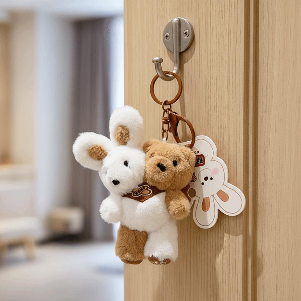 Hugging Design Creative Keychain Kawaii Style Plush Keychain Cute Plush Toy  Children Gits