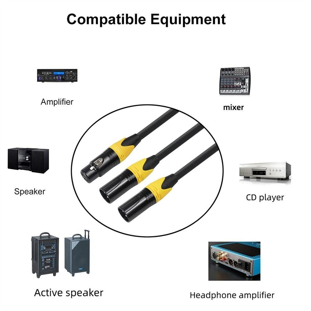 Signal Y Splitter 3 Pin XLR Female Cord Female To Dual XLR Male XLR Splitter Cable XLR Female Wire