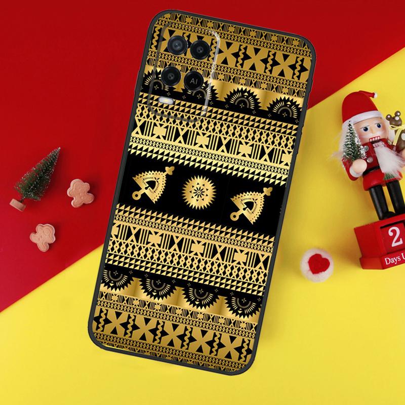 Fijian Masi Tapa For OPPO A96 A76 A16 A52 A72 A92 A98 A78 A58 A5 A9 A15 A17 A77 A53S A57S A94 A74 A54 Case