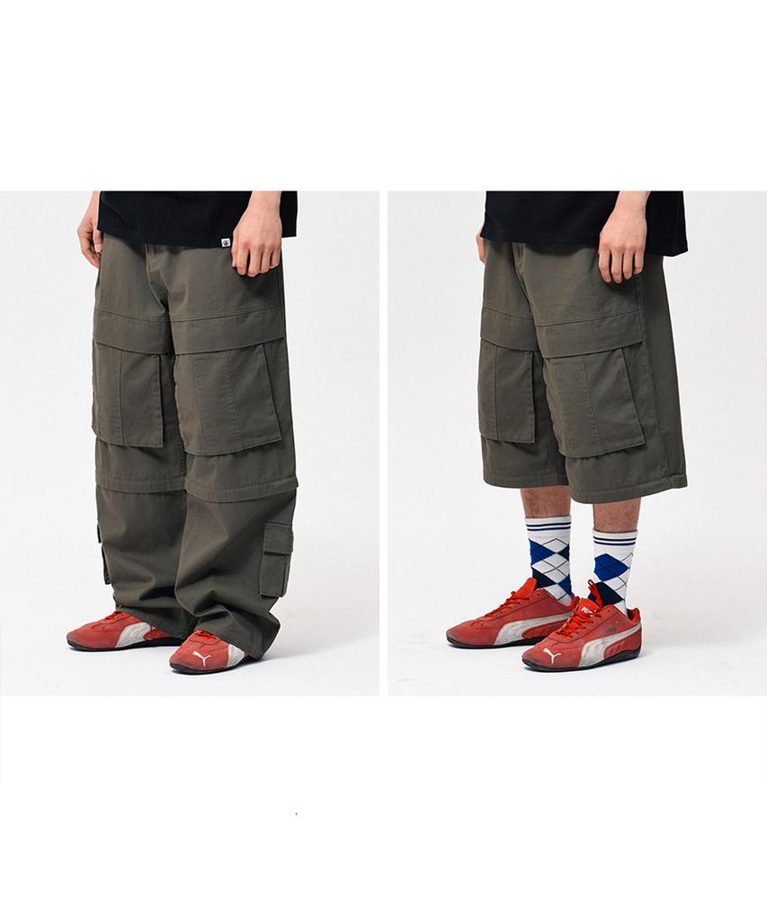 PHYSICAL DEPARTMENT Detachable Big Cargo Pants Khaki
