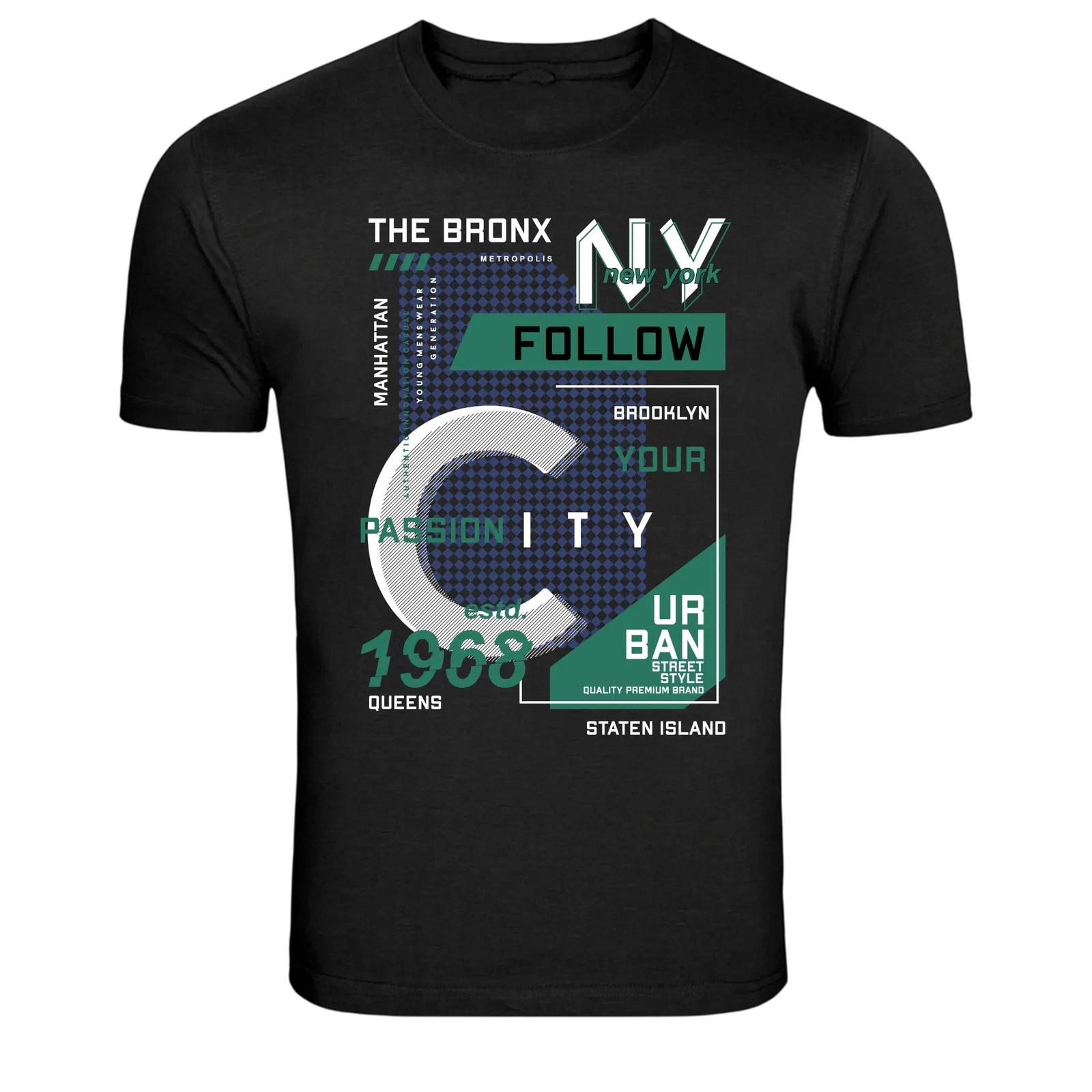 Follow Your Passion NYC Bronx Brooklyn Urban Graphic T-Shirt S