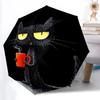 1pc Cat Coffee Automatic Open/Close Umbrella, Portable Folding Umbrella for Travel, Themed Events092