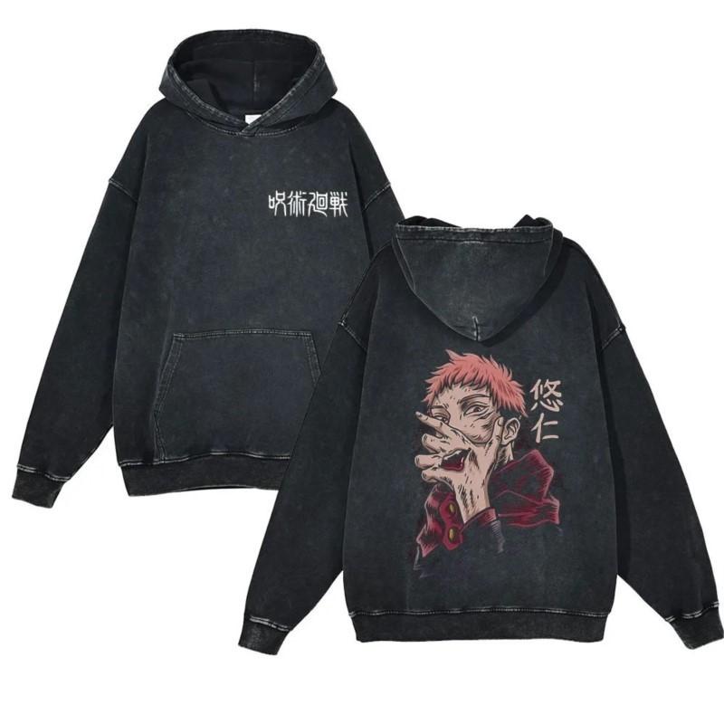 Harajuku Anime Jujutsu Kaisen Ryomen Sukuna Printed Men Women Cotton Hoodies Vintage Prevalent Pullover Casual Loose Sweatshirt