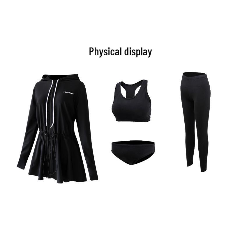 2025 Women's Hooded Long Sleeve Wetsuit Set with Split Pants - Slim Fit Sun Protection for Surfing