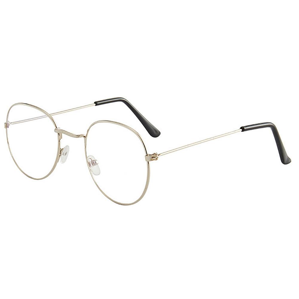 New fashion simple unisex round Plain glasses for men women Metal frame glasses for wedding party eyeglasses