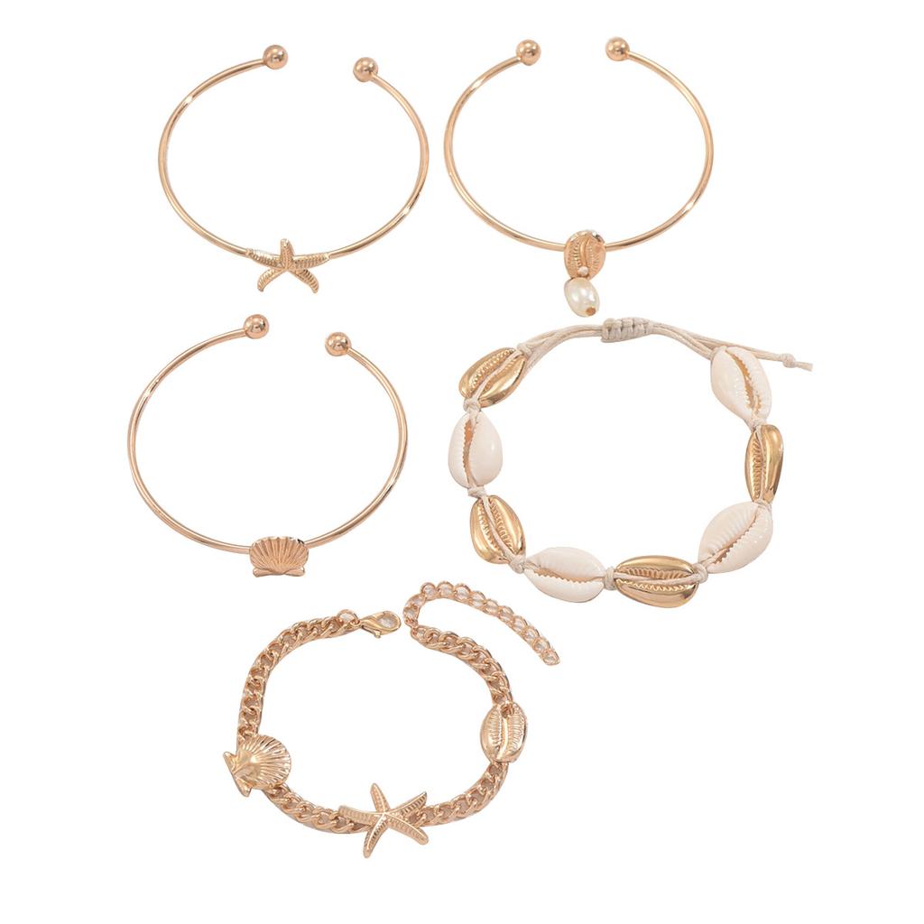 New Ocean Wind Ladies Bracelet Versatile Inlaid Shell Starfish Design Combination Bracelet Beach Party Jewelry