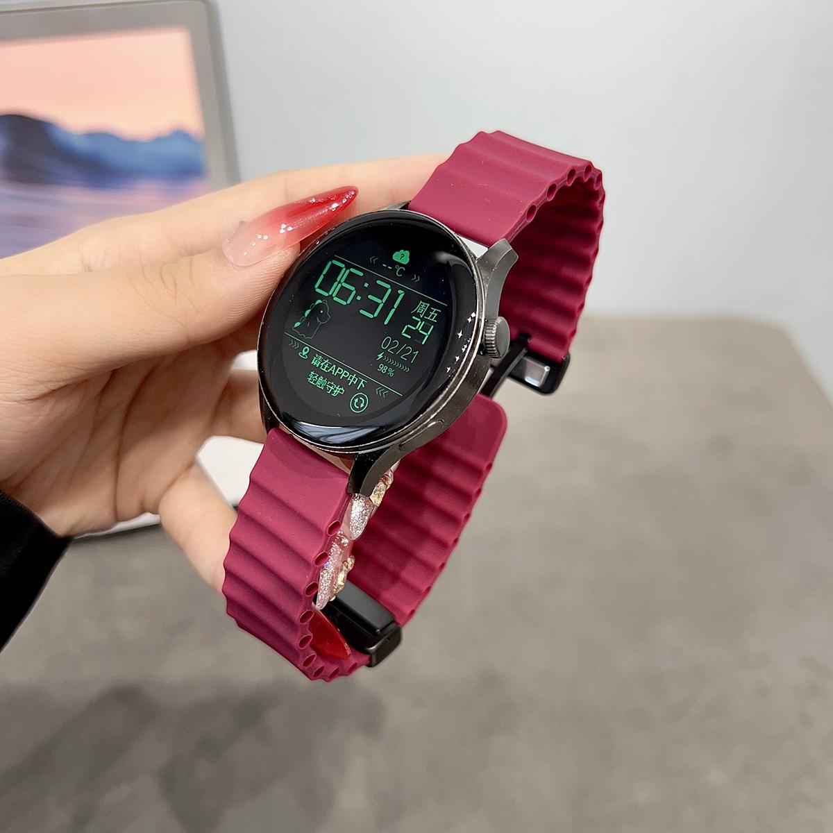 

Ocean Silicone Loop Strap For Samsung Galaxy Watch 7 6 5 40mm 44mm Adjustable Bracelet Watchband For Galaxy 4 6 Classic 20/22mm 22mm вино красного