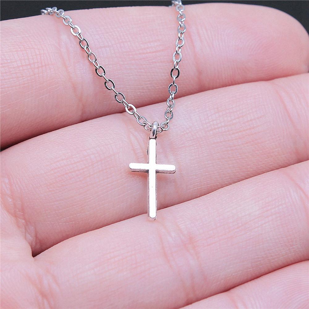 

Cross Redemption Religious Faith Pendant Antique Silver Metal Women Choker Necklace High Quality Gift A17-1pcs-17x8mm