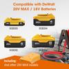 Jumper Cables For Car With Adapter Compatible With DE.Walt 20V Batteries, Silicone Wire 8AWG 2FT Alligator Clips Automotive Jump Starter Jumper