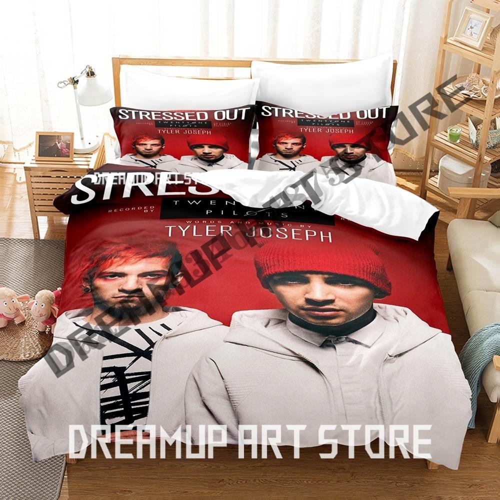 3D Печать Новый Комплект Постельного Белья Twenty One Pilots Односпальный Полуторный Двуспальный Евро Евро-Макси Размерный Комплект Постельного Белья Для Взрослых Детей Спальни Пододеяльник Комплекты Аниме Постельное Белье