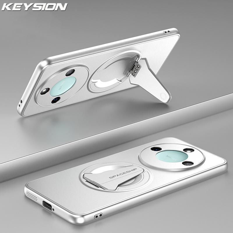 KEYSION Magnetic Phone Case for HONOR X9d 5G X9c Smart Metal Paint Upright Kickstand Shockproof Cover for Honor Magic 8 7 Lite 5G
