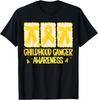Preppy Gold Ribbon Coquette Bow Childhood Cancer Awareness T-Shirt