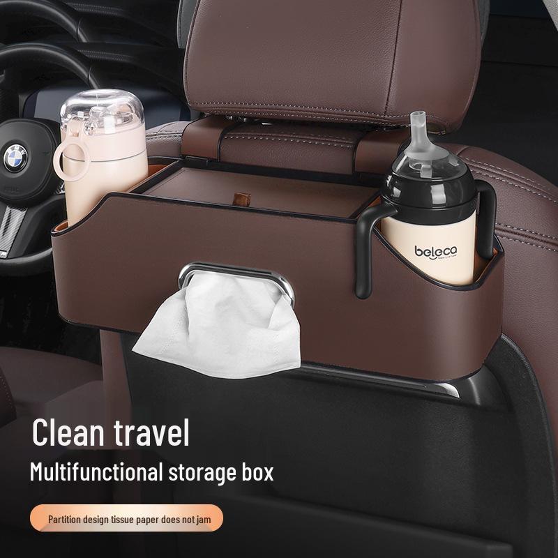 Anpassbarer Auto-Rücksitz-Organizer mit Taschentuchbox, Getränkehalter und Müllbeutel