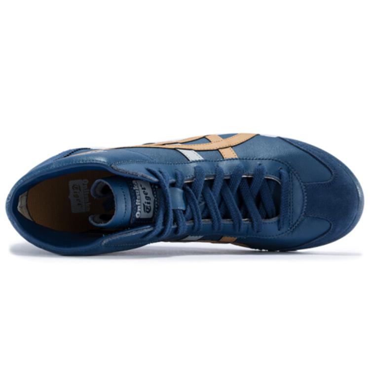 Onitsuka Tiger Mexico Mid Runner Cow Leather, Leather Cushioning Slip Resistant Abrasion Resistant Mid top Casual Shoes HL328-400