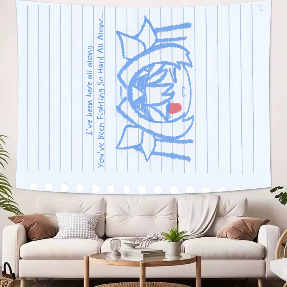 Kawaii Lilith Cool The NOexistenceN of you AND me Tapestry Wall Hanging Art Decoration Aesthetic Background Cloth Birthday Gif