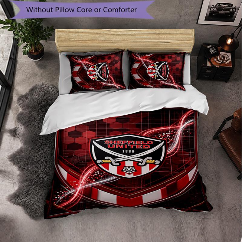 Set Biancheria da Letto Sheffield United Football 3 Pezzi Morbido Set Copripiumino con Federe Set Decorazione Camera da Letto per la Casa