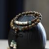 Chinese Green Sandalwood & Jade Multi-Circle Women's Light Purple Bead Bracelet