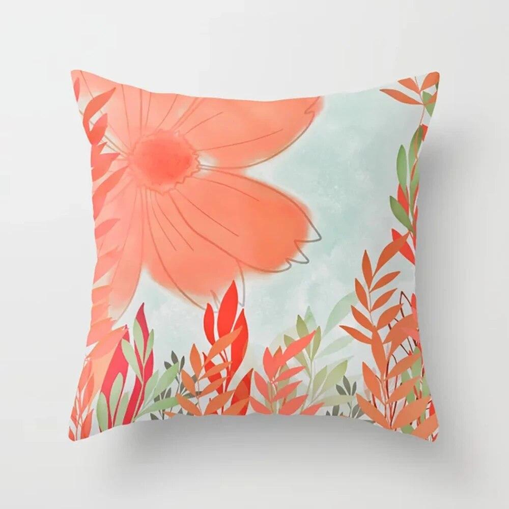 Home Decor Pillowcases Colorful Flower Printed  for Bedroom Living Room