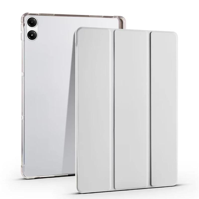 Dreifach gefaltete Tablet-Hülle aus Leder mit weicher Rückseite und Ständer für Xiaomi Redmi Pad Pro 12.1 Poco Pad, Hülle für Redmi Pad Pro, Hülle mit Stifthalter