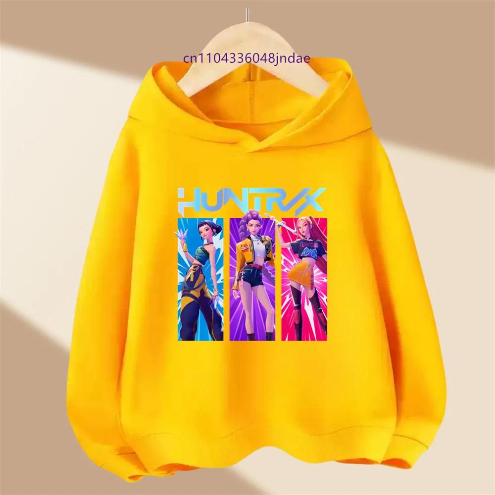 Dětské dívčí anime oblečení Kpop Lovci démonů Ležérní móda Teplá podzimní zimní mikina s kapucí