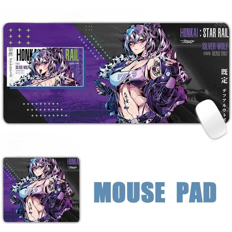 New Sexy Anime Girls Succubus Albedo Ahegao Leather Mouse Pad Table Mat Gaming XXL 90x45CM Mouse Pad Keyboard Carpet Desktop Mat