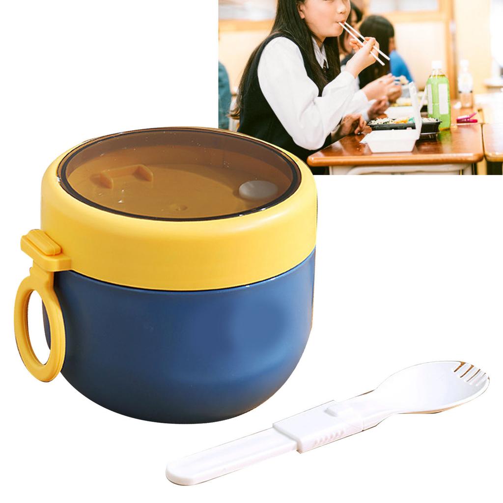 Insulated Breakfast Cup 304 Stainless Steel Lid Spoon Milk Soup Jar School Portable Congee Container