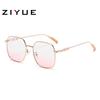 Metal Matte Glasses for Women - Built-in Blush, Prescription Compatible, Large Frames, Face Slimming Effect
