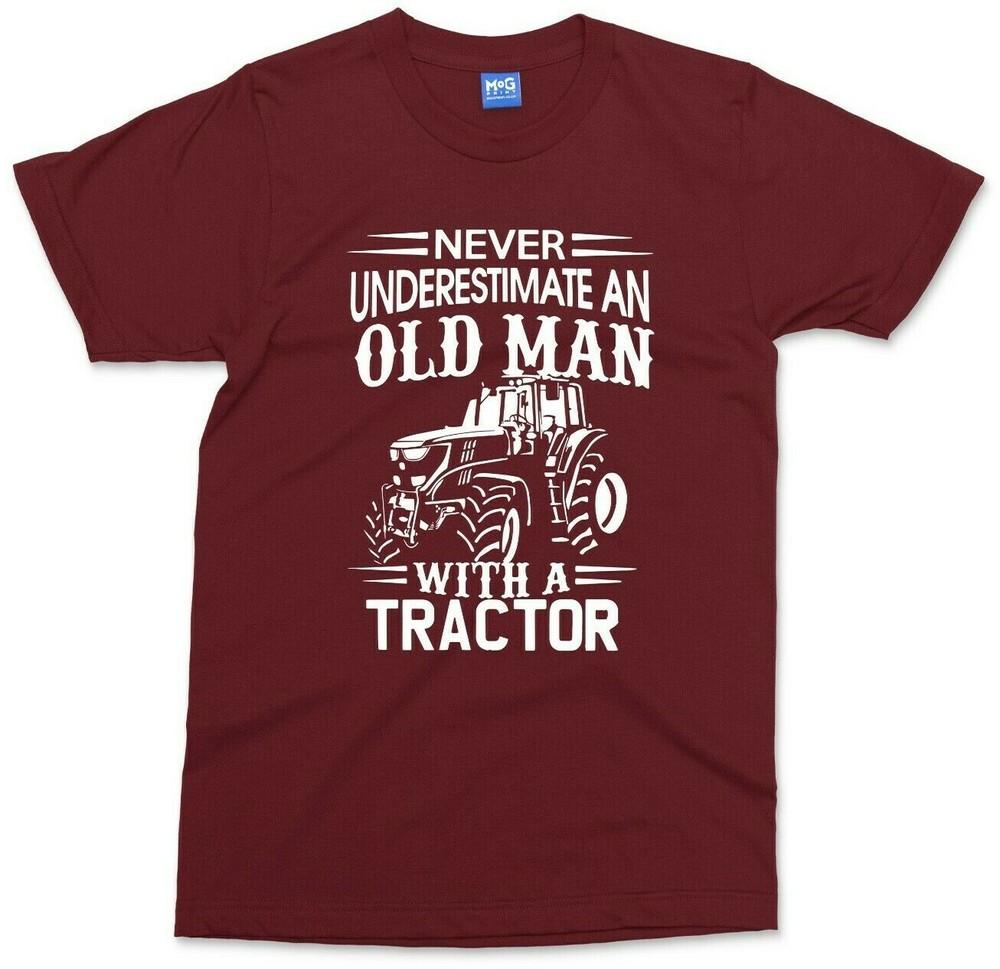 Tractor TShirt Funny Old Unisex Trac Farmer Gift Grandad Dad Fathers Day Tee S