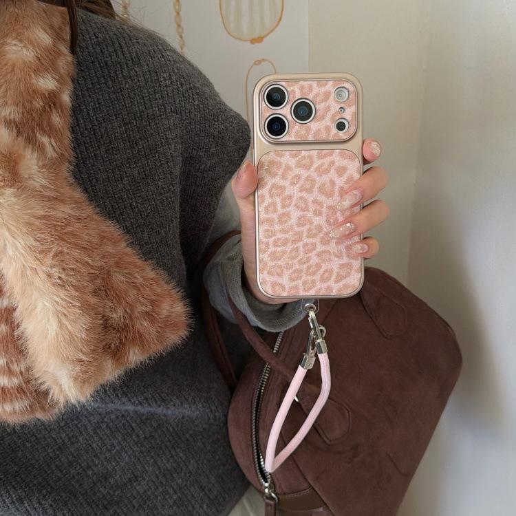 Korean Style Wild Leopard Print Phone Case for iPhone 14/15/16/17 Pro Max