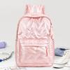 Nylon Space Cotton Backpack Solid Color Student Schoolbag All-match Bubble Shoulder Bag  Travel