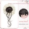 Korean Style Hair Bands Ponytail Holders Hair Artifact False Hair Pieces Flower Bun Head Wig  Women