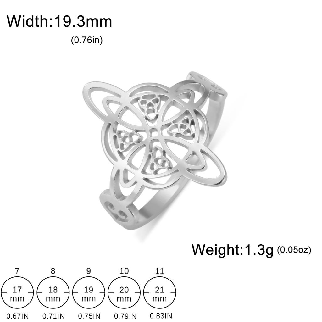 Skyrim Amulet Witch Knot Ring Stainless Steel Witchcraft Women Men Finger Rings Celtics Knot Protection Jewelry Gift New In