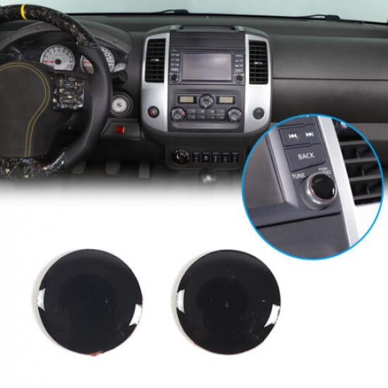 Glossy Piano Black Volume Adjustment Knob Trim Sticker For Nissan Frontier 05-21