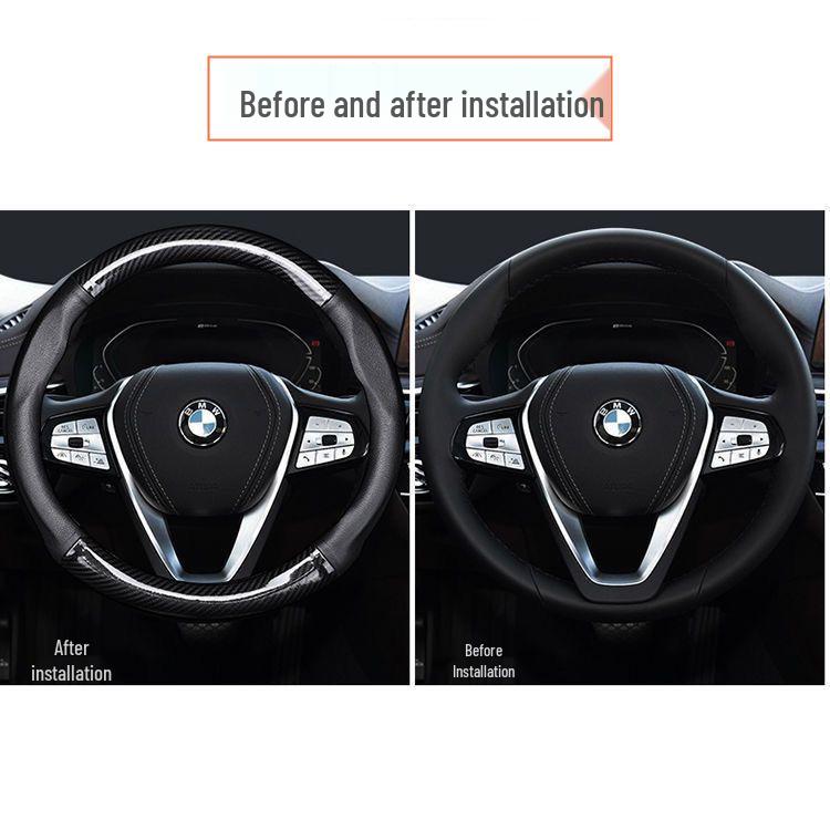 Universal Non-Slip Carbon Fiber Steering Wheel Cover - Ultra-Thin, All-Season Sports Edition