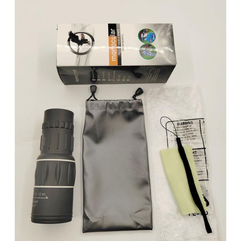 HD Monocular Telescope with High Magnification, Adjustable Low-Light Night Vision for Outdoor and Dual-Use with Mobile Phone Compatibility.