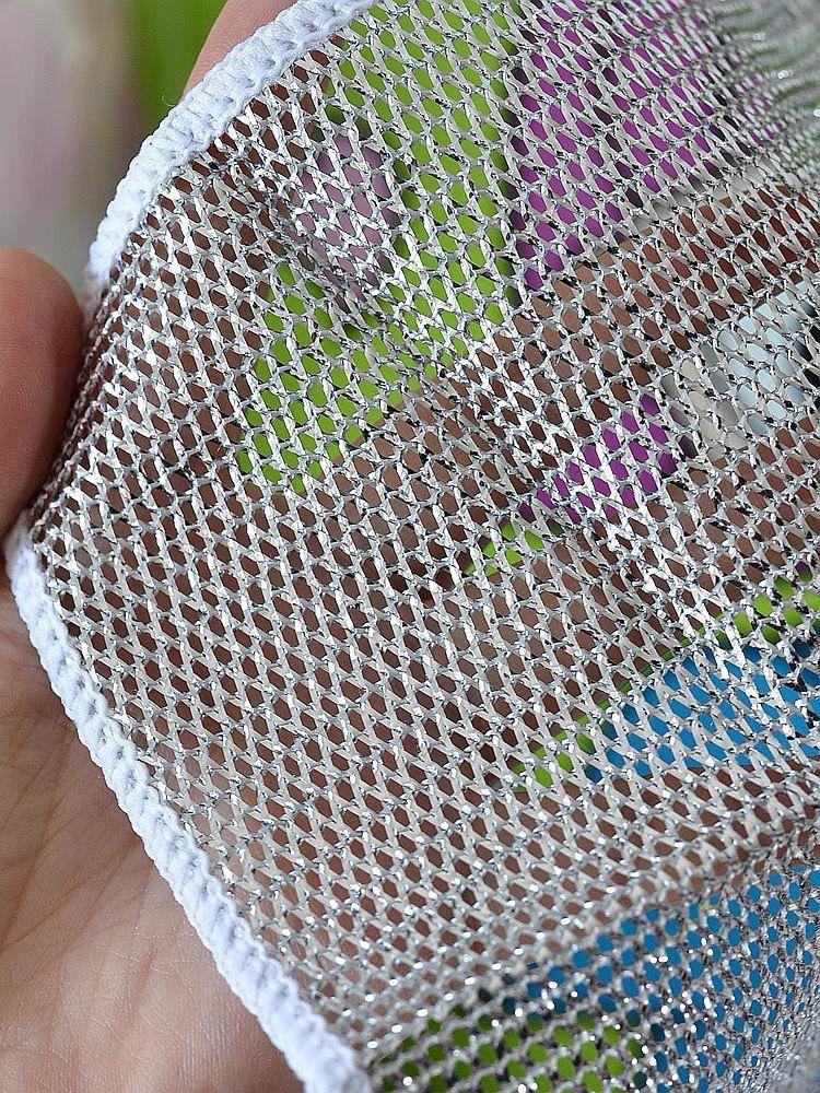 Silver Wire Dish Cloth: Metal Steel Wire Rag for Oil-Free Cleaning